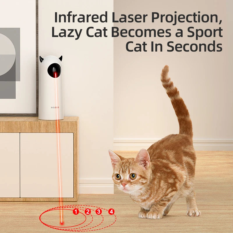 Interactive Smart LED Laser Cat Toy - Automatic Handheld Electronic Pet Teaser for Indoor Use
