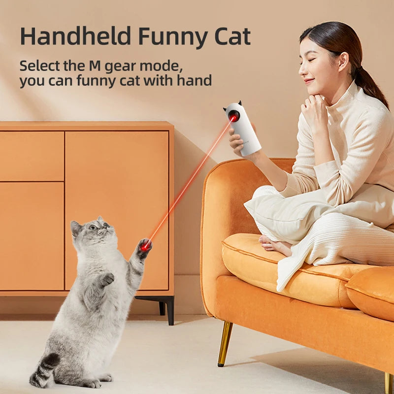 Interactive Smart LED Laser Cat Toy - Automatic Handheld Electronic Pet Teaser for Indoor Use