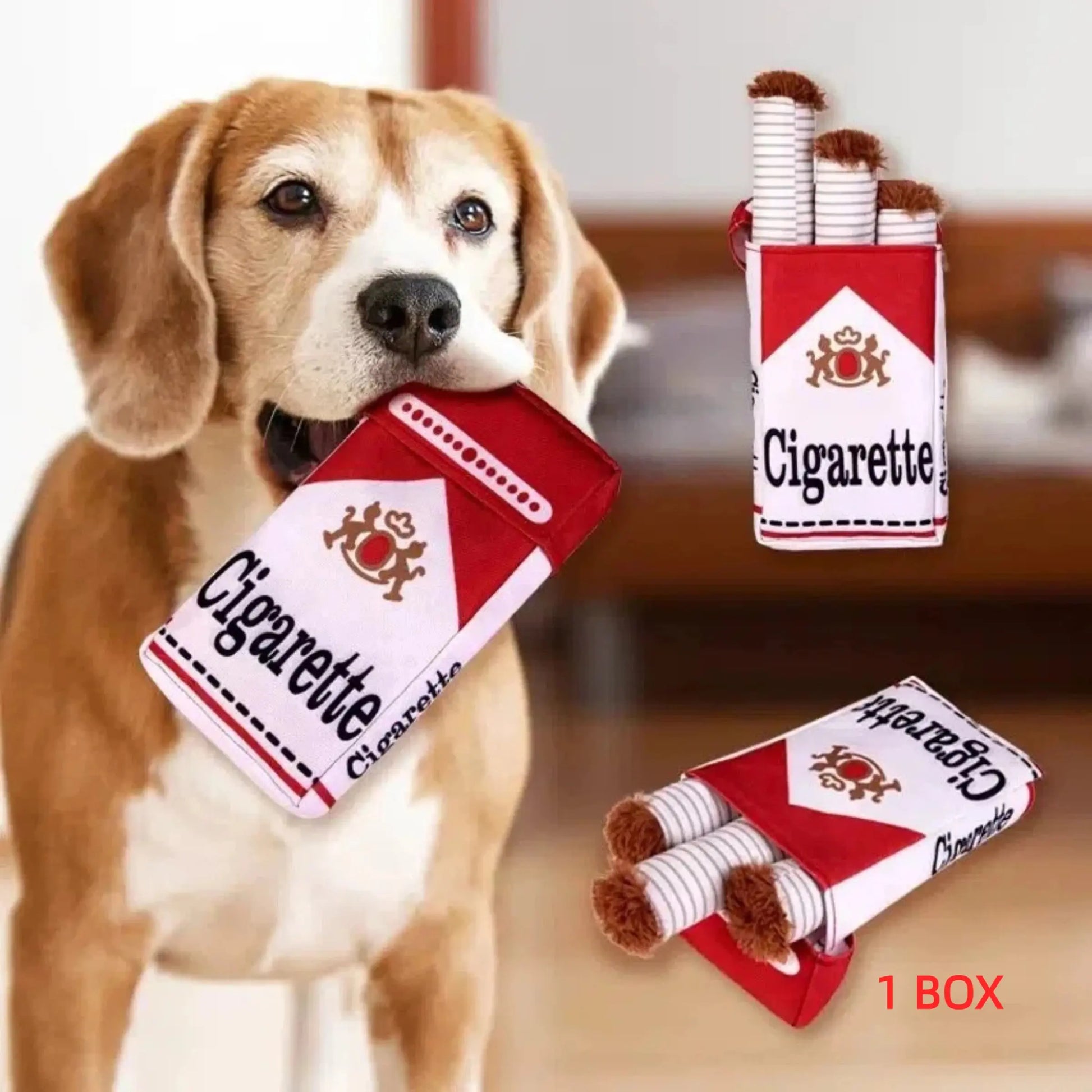 Creative Pet Sound Scent Toy Cigar Box, Includes 3 Sound Cigar Toys, Multiple Play Ways, Hidden Treats, Ideal for Energetic Dogs