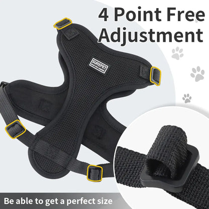 Cat Harness and Leash Set, Adjustable Soft Anti-Escape Vest with Reflective Straps and Breathable Design, Easy-Control Safety Walking Harness for Cats