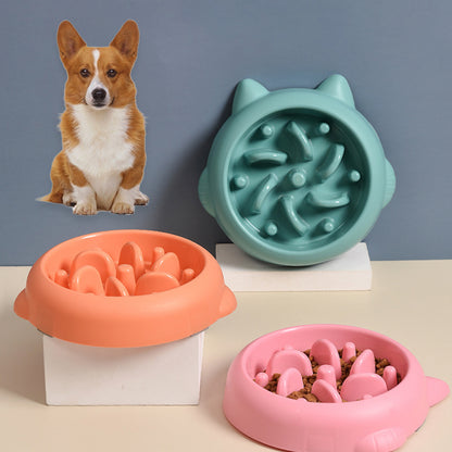 Pet Slow Feeder Bowls for Dogs and Cats - Anti-Choking and Anti-Gulping Feeding Dish